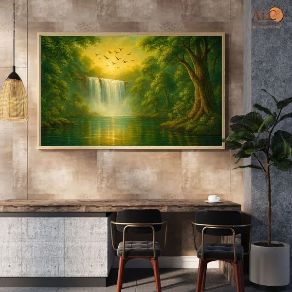 Flow_Of_Prosperity_Waterfall_Landscape_Painting_-_Wooden_Framed_Wall_Art_For_North_Direction