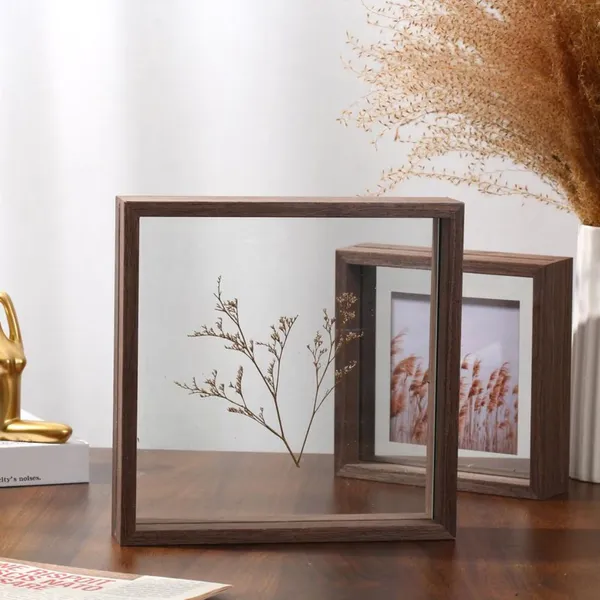 Wooden_Shadow_Box_Photo_Frame_Set_-_Rustic_Brown_(Set_Of_2)