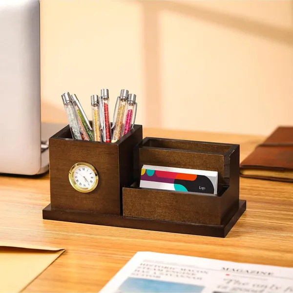 Wooden_Desk_Organizer_With_Clock_And_Business_Card_Holder