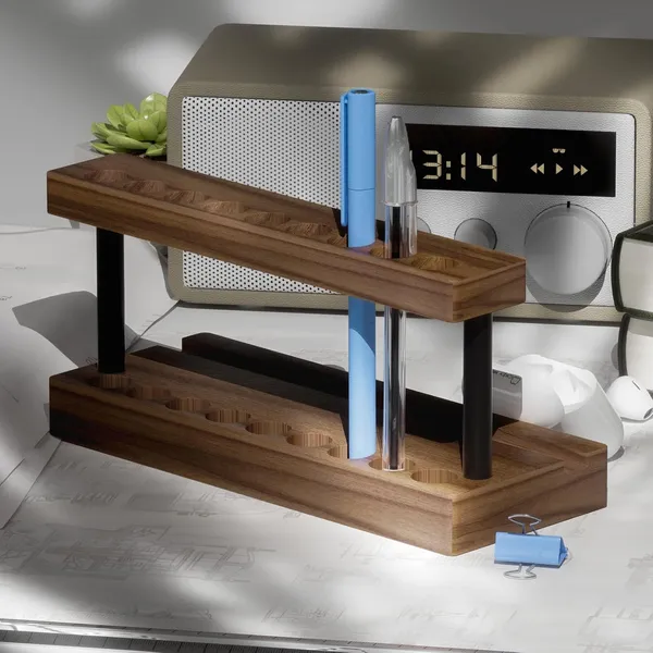 Wooden_Desk_Organizer_With_Phone_Stand_And_Pen_Holder