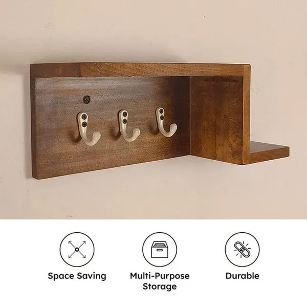 Brown_Teak_Wood_Wall_Shelf_Organiser_With_Key_Holders