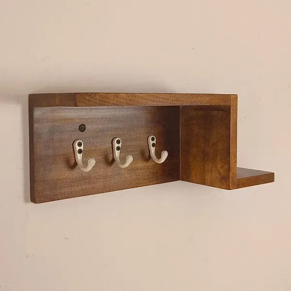 Brown_Teak_Wood_Wall_Shelf_Organiser_With_Key_Holders