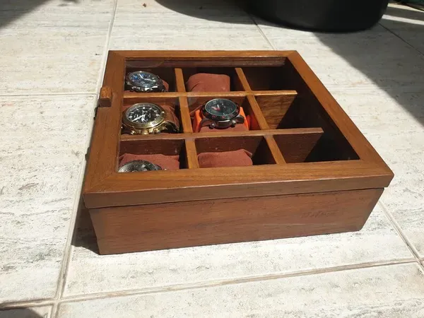 Brown_Teak_Wood_Watch_Box_Organizer_With_9_Divider