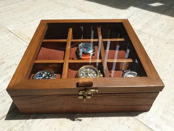 Brown_Teak_Wood_Watch_Box_Organizer_With_9_Divider