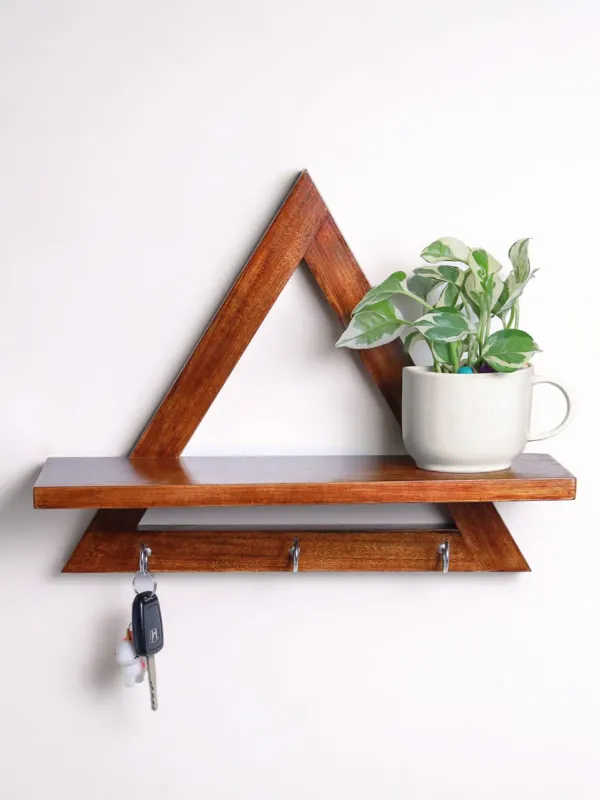 Brown_Triangle_Wall_Shelf_And_Key_Holder