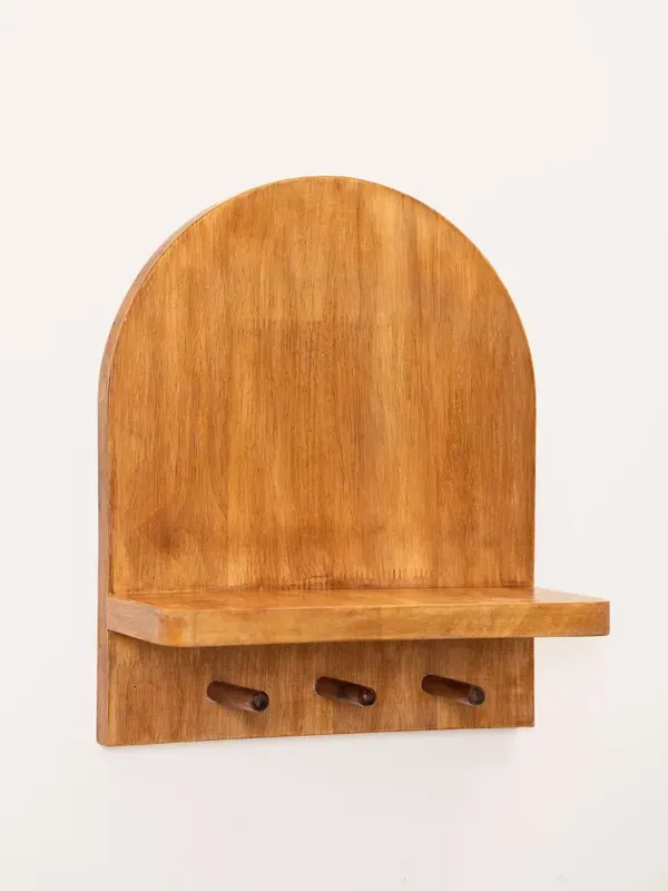 Brown_Teak_Wood_Wall_Shelf_And_Key_Holder