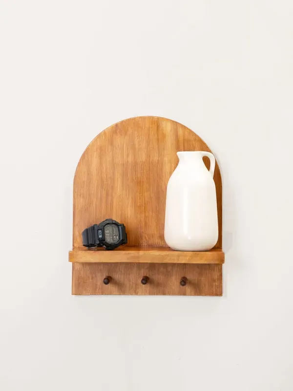 Brown_Teak_Wood_Wall_Shelf_And_Key_Holder