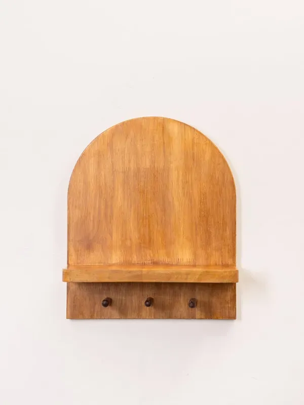 Brown_Teak_Wood_Wall_Shelf_And_Key_Holder