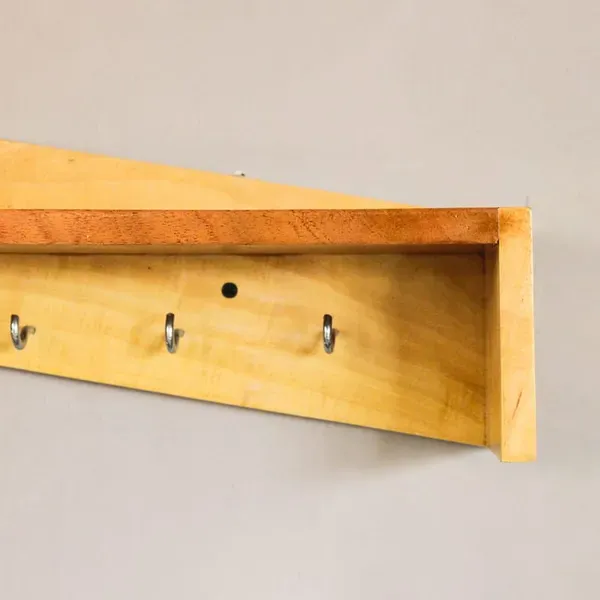 Brown_Teak_Wood_Wall_Shelf_Keychain_Holder