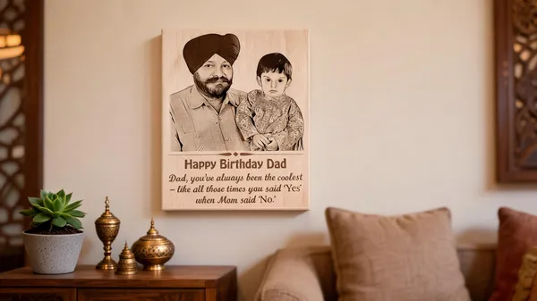 Customizable_Father_And_Child_Memory_Frame_For_Father's_Birthday_|_Engraved_On_Wood