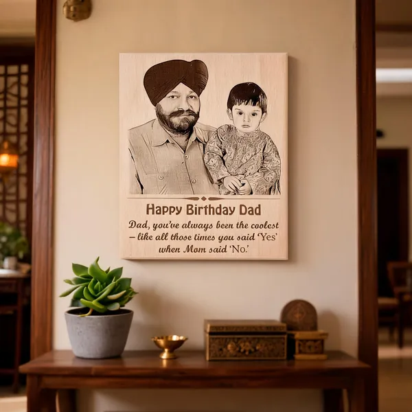 Customizable_Father_And_Child_Memory_Frame_For_Father's_Birthday_|_Engraved_On_Wood