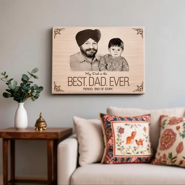 World_Best_Father_Frame_For_Father's_Birthday_|_Engraved_On_Wood