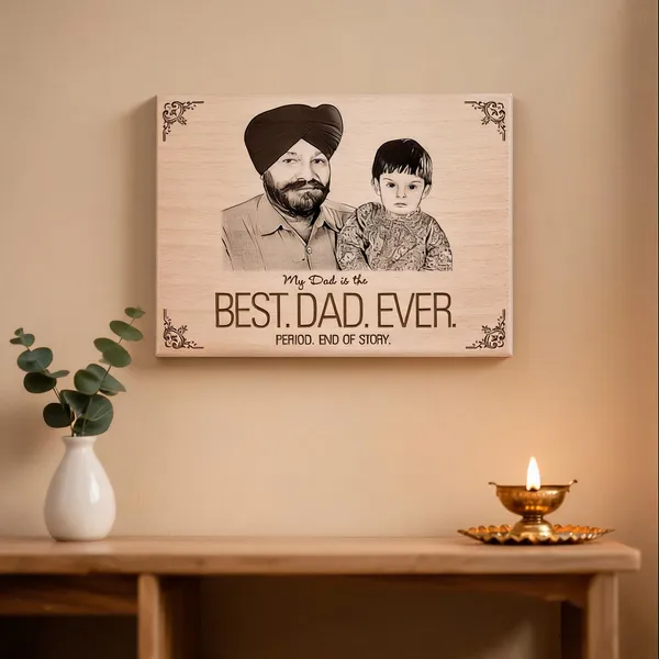 World_Best_Father_Frame_For_Father's_Birthday_|_Engraved_On_Wood
