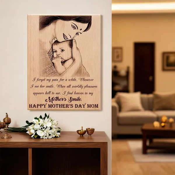 Customizable_Mom_And_Me_Memory_Engraved_On_Wood_Frame_For_Mothers'_Birthday