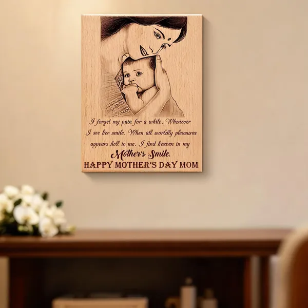 Customizable_Mom_And_Me_Memory_Engraved_On_Wood_Frame_For_Mothers'_Birthday