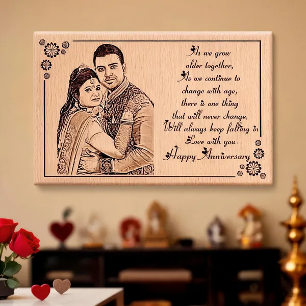 Heart_And_Names_Engraved_On_Wood_Frame_For_1St_Anniversary