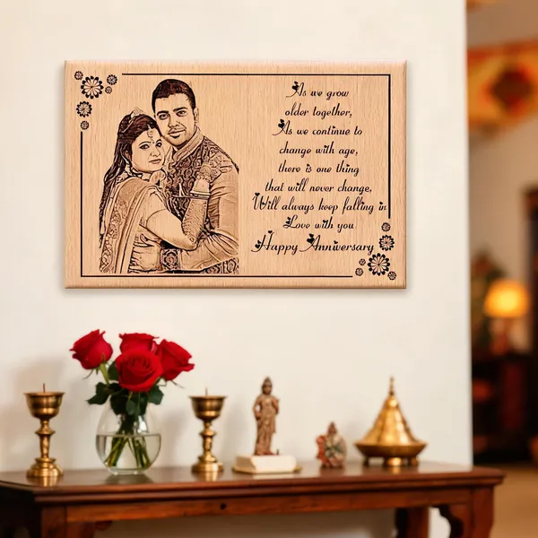 Heart_And_Names_Engraved_On_Wood_Frame_For_1St_Anniversary