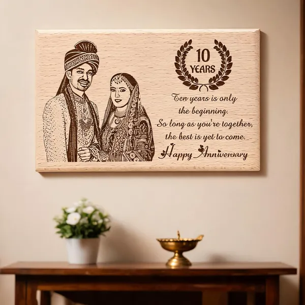 10_Years_Together_Engraved_On_Wood_Frame_For_10Th_Anniversary