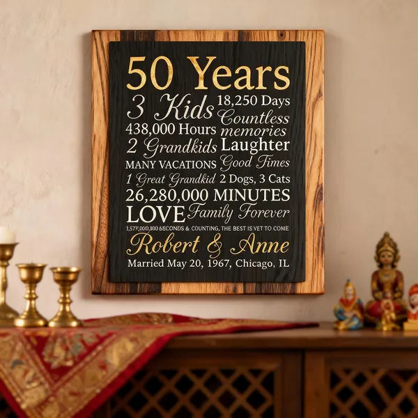 Customizable_Golden_Anniversary_Frame_For_50Th_Anniversary_|_Engraved_On_Wood