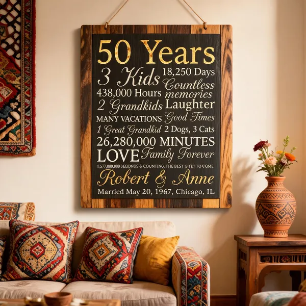 Customizable_Golden_Anniversary_Frame_For_50Th_Anniversary_|_Engraved_On_Wood