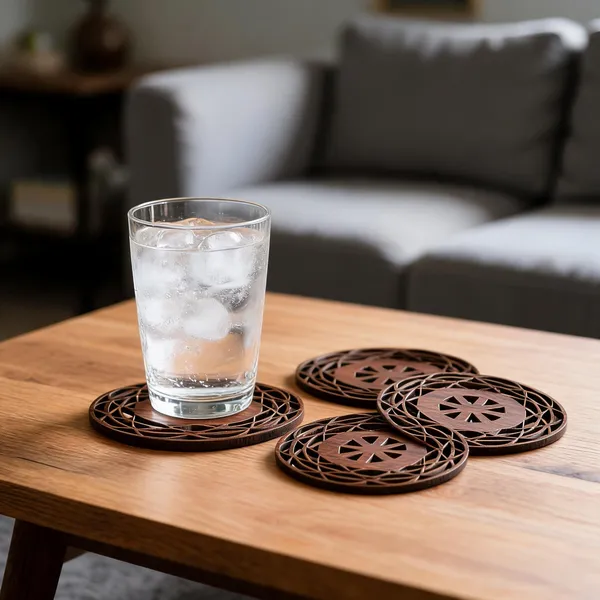 Engraved_On_Wood_Floral_Coaster_Set_For_Art_And_Craft