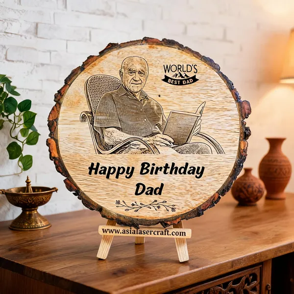 Customizable_Engraved_On_Wood_Photo_Frame_Round_Shape