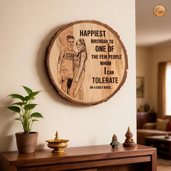 Customizable_Engraved_On_Wood_Photo_Frame_Round_Shape