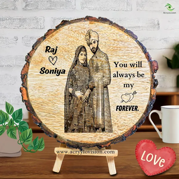 Customizable_Engraved_On_Wood_Photo_Frame_Round_Shape
