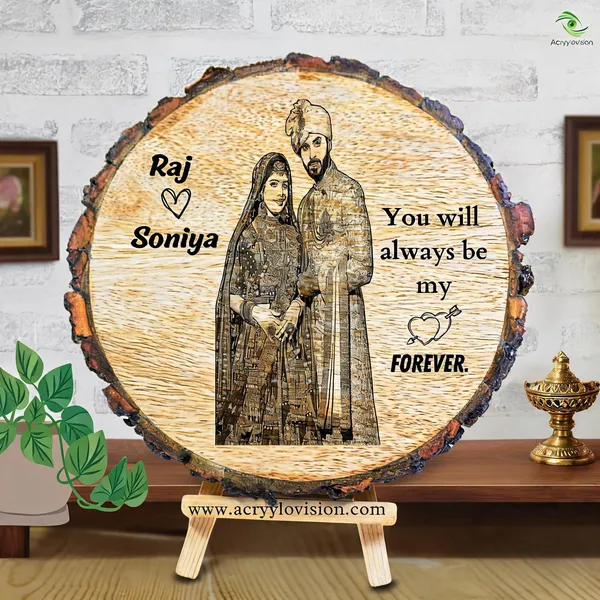 Customizable_Engraved_On_Wood_Photo_Frame_Round_Shape