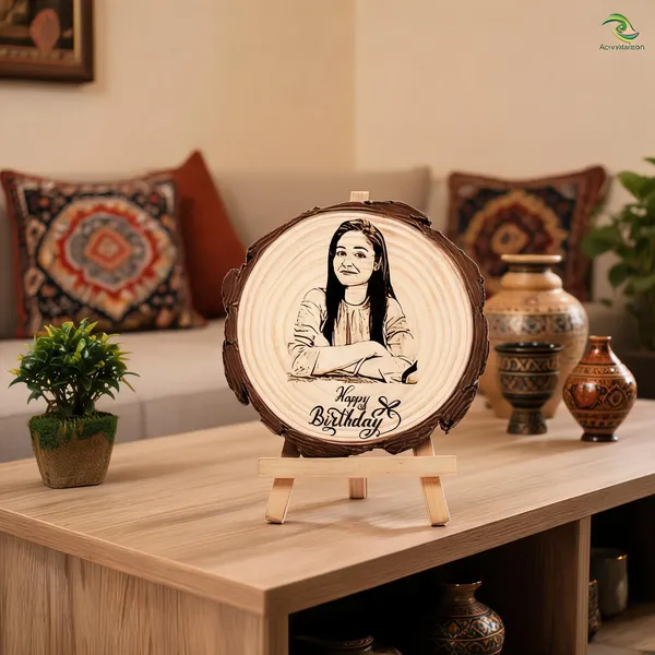 Customizable_Engraved_On_Wood_Photo_Frame_Round_Shape