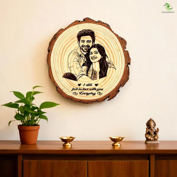 Customizable_Engraved_On_Wood_Photo_Frame_Round_Shape