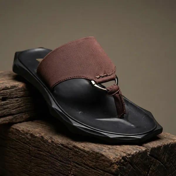 Men'S_Brown_Toe-Ring_Sandals_With_Cushioned_Footbed