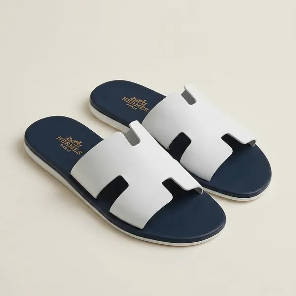 Hermès_Style_Two-Tone_Slide_Sandals_-_Navy_Blue_&_White