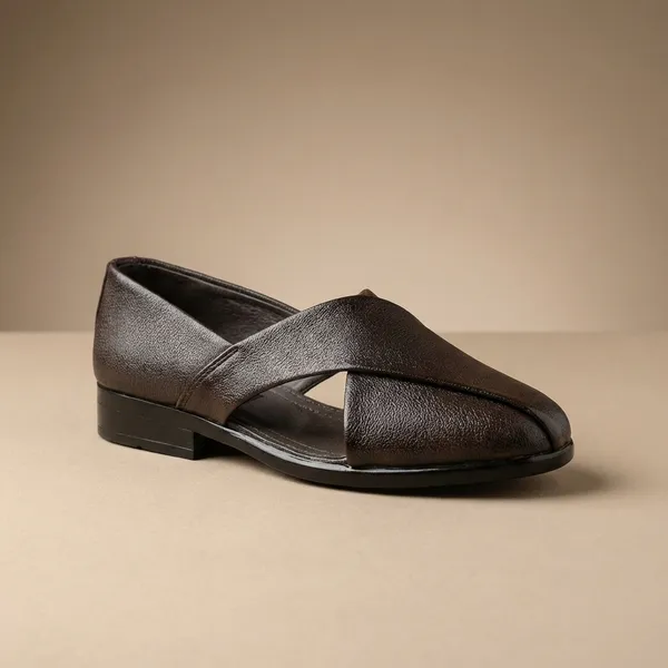 Women's_Brown_Criss-Cross_Strap_Flat_Shoes