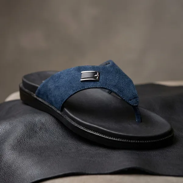 Men'S_Blue_Suede_Leather_Flip-Flop_Sandals