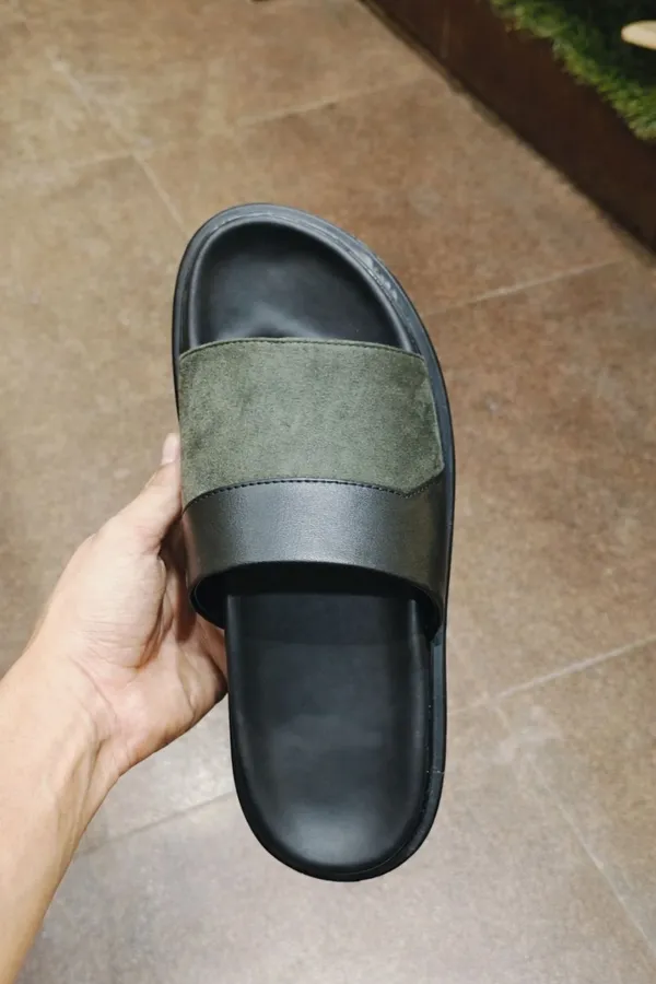 Olive_Green_Suede_Slip-On_Slides_For_Men