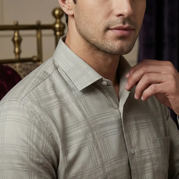 Men's_Beige_Checkered_Full_Sleeve_Formal_Shirt