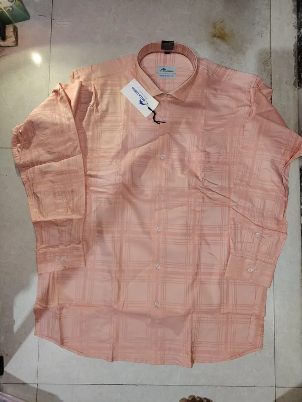 Men's_Peach_Checkered_Full_Sleeve_Casual_Shirt
