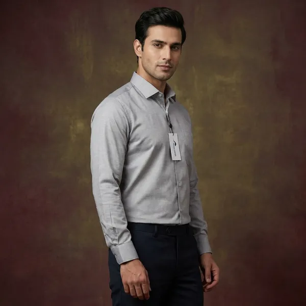 Men's_Formal_Long_Sleeve_Shirt_-_Light_Grey_And_Light_Blue