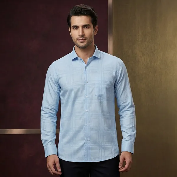 Men's_Formal_Long_Sleeve_Shirt_-_Light_Grey_And_Light_Blue