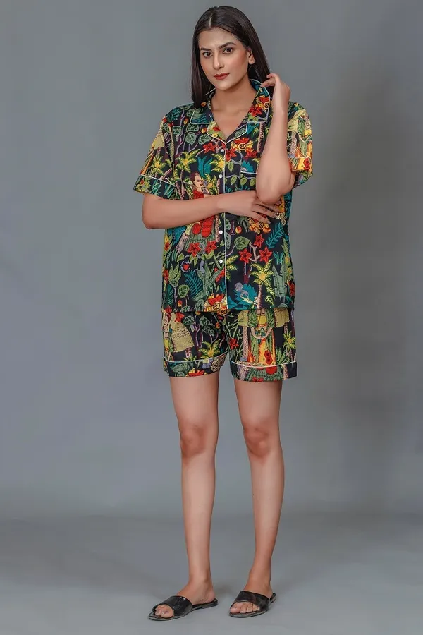 Women'S_Tropical_Print_Shirt_And_Shorts_Co-Ord_Set