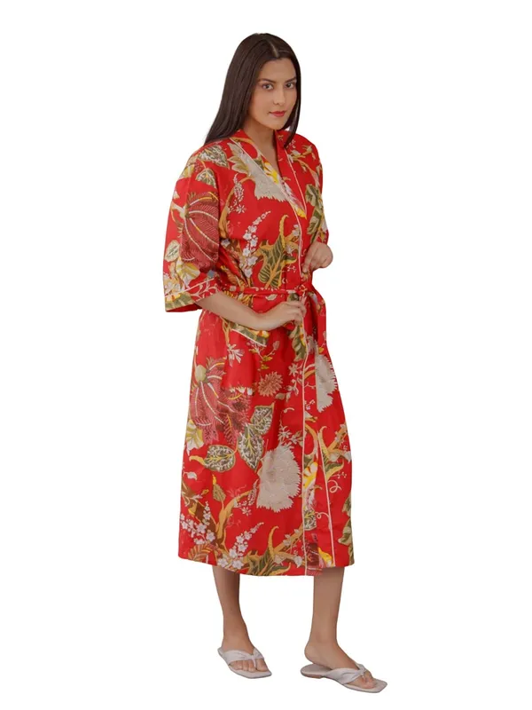Red_Floral_Printed_Cotton_Kimono_Robe_For_Women