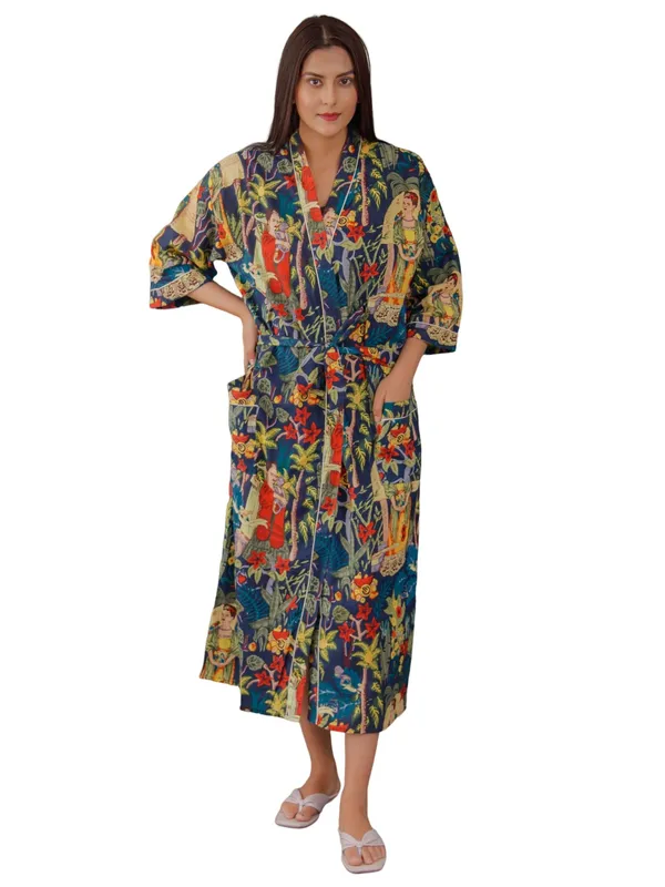 Multicolor_Frida_Kahlo_Print_Cotton_Robe