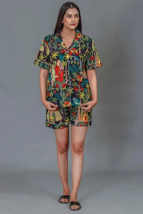 Women'S_Tropical_Print_Shirt_And_Shorts_Co-Ord_Set