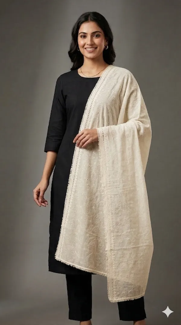 Ivory_Malmal_Cotton_Computer_Embroidery_Dupatta