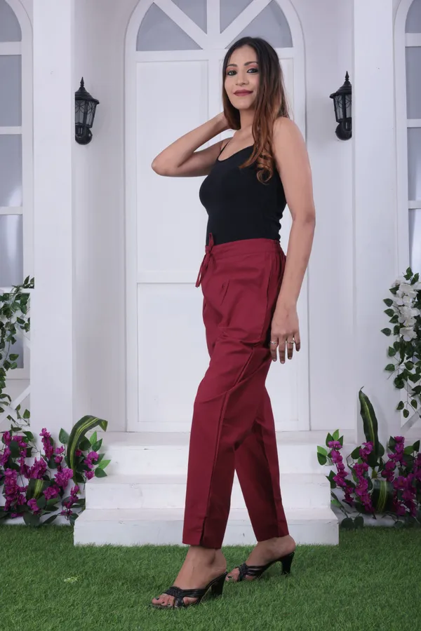 Red_Premium_Cotton_Nadi_Slim_Fit_Tapered_Pants