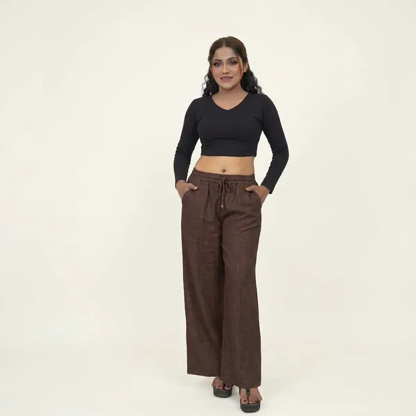 Brown_Premium_Linen_Wide_Leg_Palazzo
