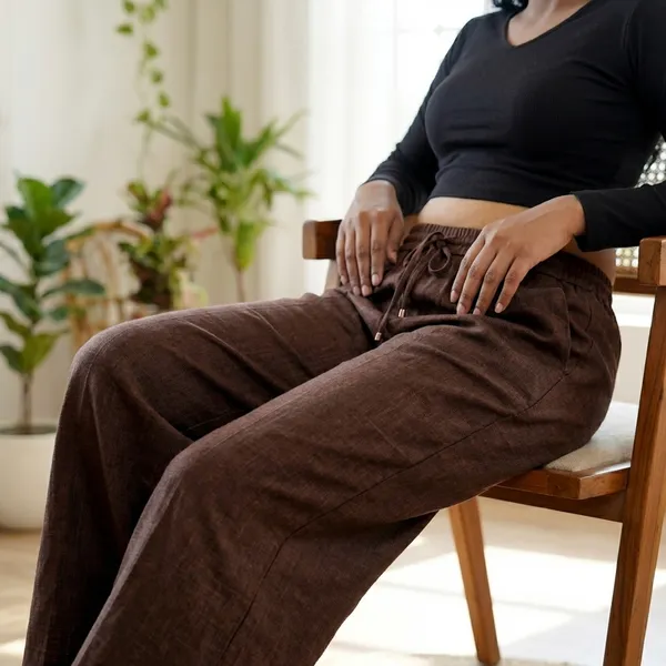 Brown_Premium_Linen_Wide_Leg_Palazzo