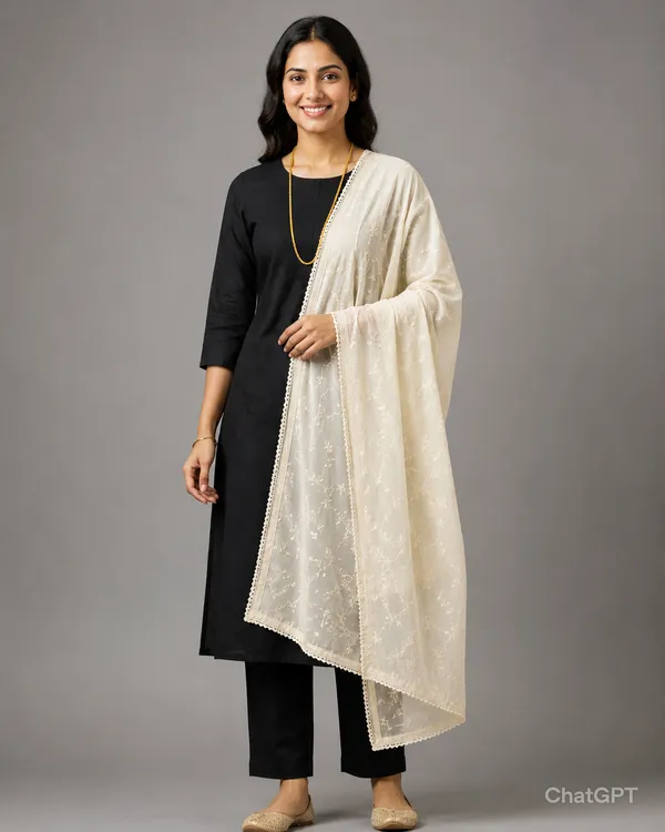 Ivory_Malmal_Cotton_Computer_Embroidery_Dupatta