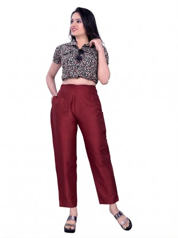 Maroon_Premium_Cotton_Silk_Straight_Pant